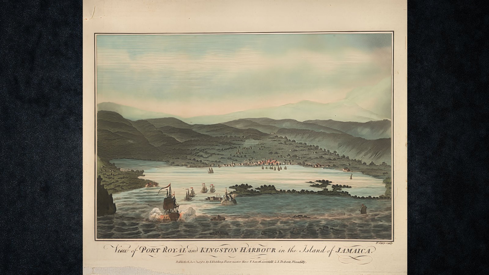  Map of Port Royal Jamaica showing the harbor and city layout before the 1692 earthquake