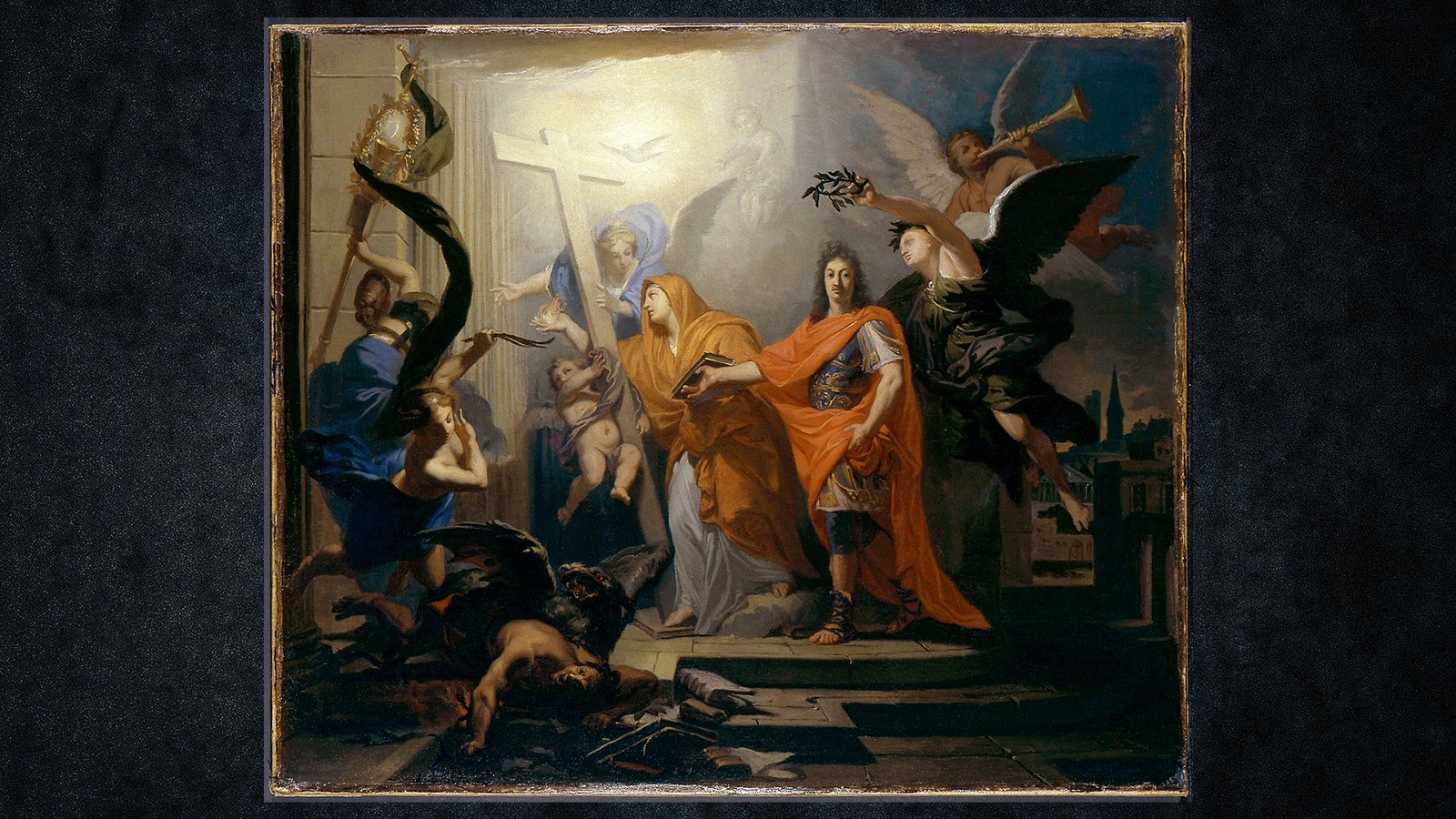 Allegory of the Peace of Utrecht 1713 painting by Antoine Rivalz Treaty that ended Queen Anne's War and created pirate unemployment